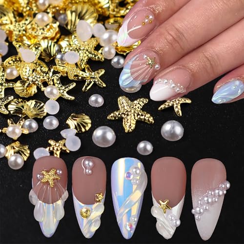 100 Pcs Starfish Nail Charms - Ocean Style Nail Art Gems