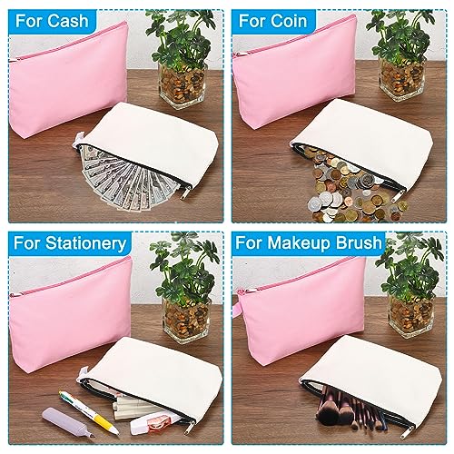 PATIKIL Red Canvas Makeup Bags 9.1 x 5.1 Inch 5-Pack Travel Cosmetic Organizer