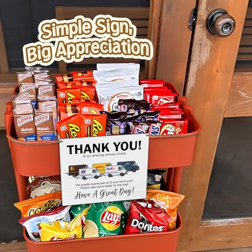 Thank You Delivery Driver Sign - 8x10 Inch Wooden Wall Hanging
