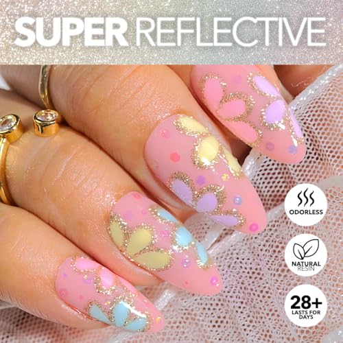 KIARA SKY Diamond FX Reflective Gel Polish Lightning - Neon Glitter Nail Color