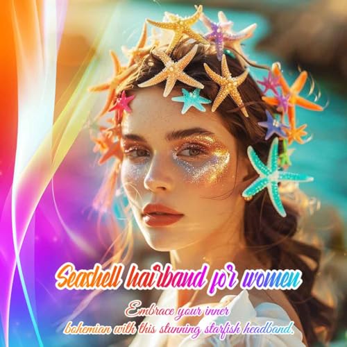 Sea Shell Starfish Wedding Headband with Pearl Beach Bridal Hair Accessories for Women