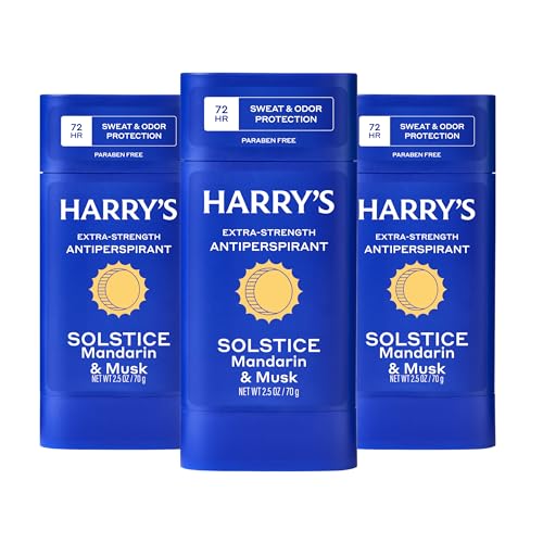 Harry's Extra-Strength Antiperspirant Deodorant Solstice Pack of 3, 2.5oz - 72H Protection, Sensitive Skin Formula