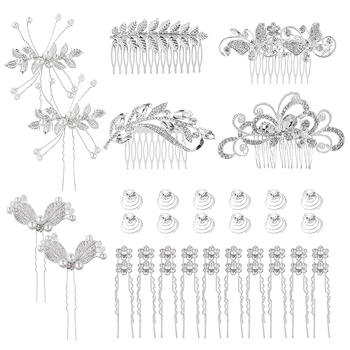 Cinaci 40-Pack Rhinestone Bridal Hair Accessories Set