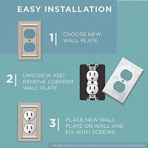 Franklin Brass Classic Beaded Triple Toggle Wall Plate - Brushed Nickel