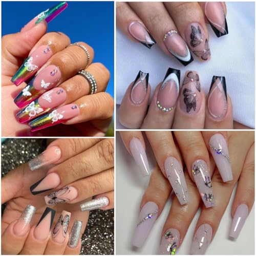 3D Butterfly Nail Art Stickers - Self-Adhesive Glitter Decals