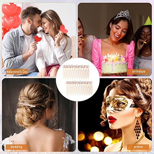 Mozeat Lens Pearl White Hair Comb Set for Bridal & Wedding Accessories - 2 Pieces