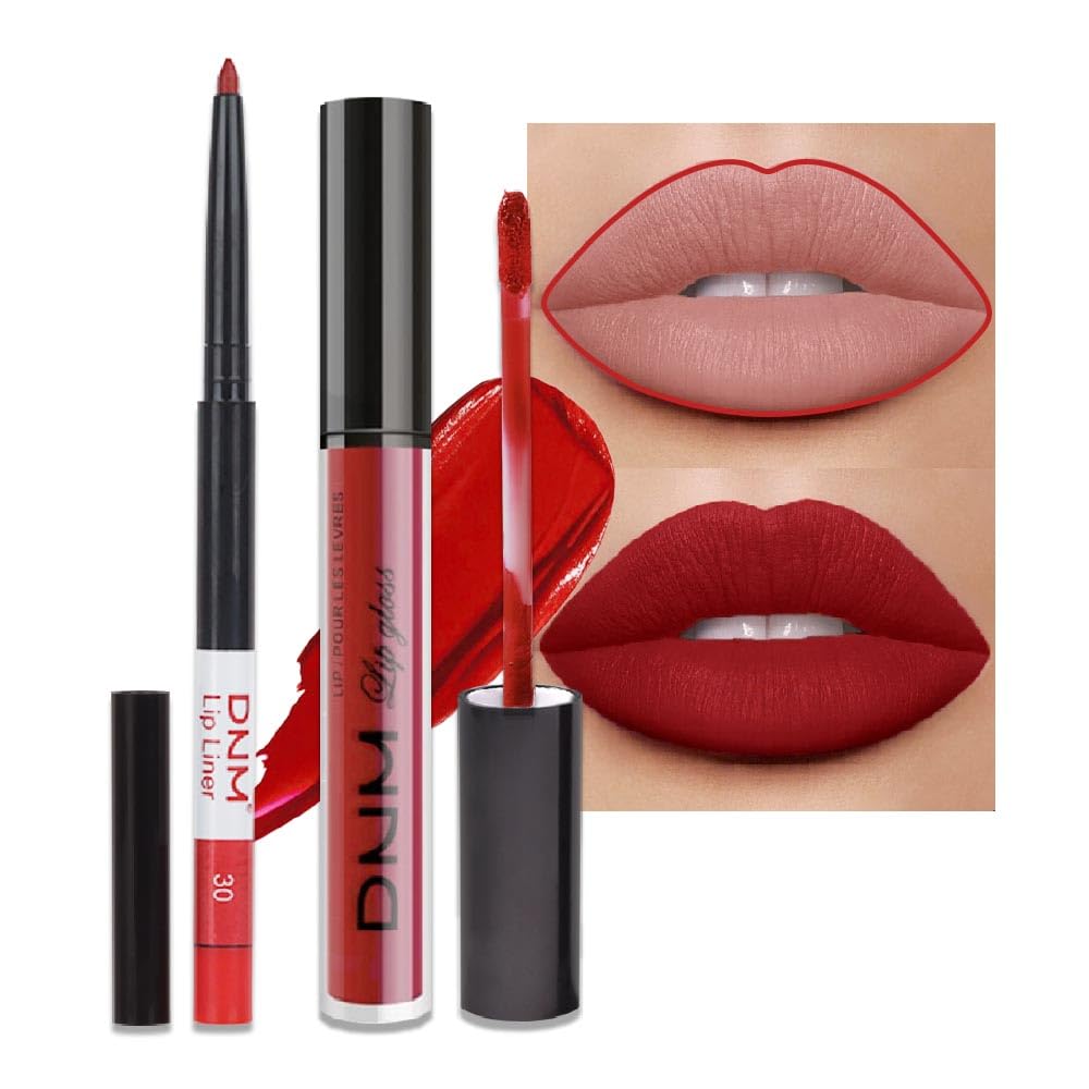 Medium Brown Beige Lip Liner & Matte Lipstick Set - Vegan, Long-Lasting, Waterproof | 2 Pcs