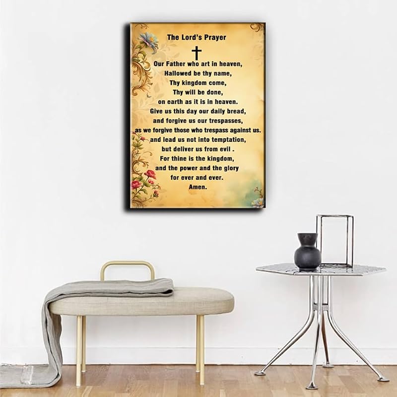 The Lord’s Prayer Wall Art - Inspirational Christian Decor 16x12