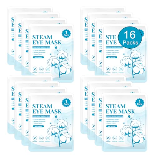 Steam Eye Mask for Dry Eyes - 16 Packs Self-Heating Compress