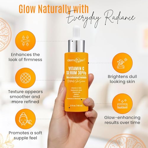 Vitamin C Serum with Hyaluronic Acid & Retinol - Organic Anti-Aging Face Treatment, 2 Fl Oz