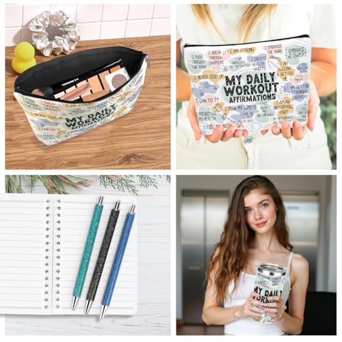 My Workout 0842 Inspirational Gift Set for Women - 20oz Tumbler, Makeup Bag, Notebook & Pens
