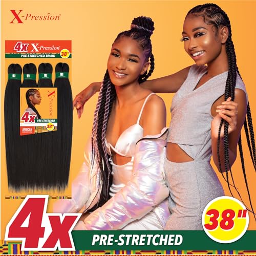Sensationnel X-Pression Pre-Stretched Braid 38in - 4 MEDBROWN (1 Pack)