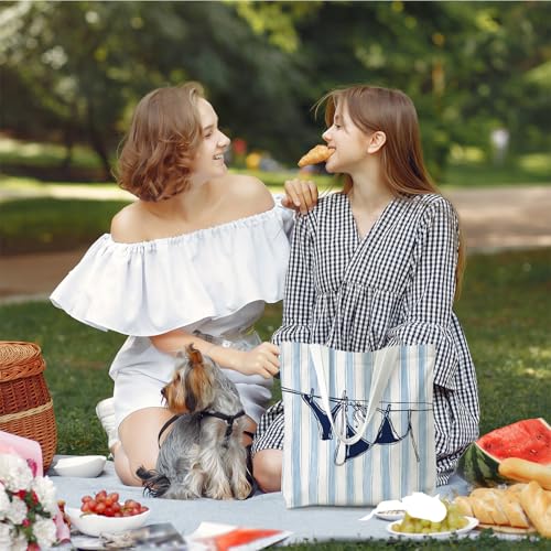 Beachy Blue Coastal Tote Bag - Reusable Shopping Bag for Women