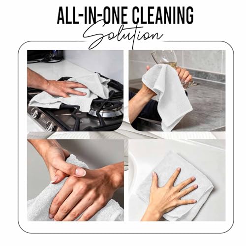 RIVERSIDE 12 Pack White Washcloths Set 12x12 Inches – Soft, Absorbent, Hotel-Quality Cotton