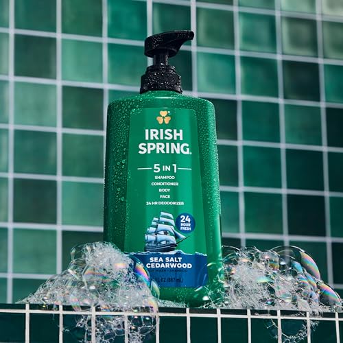 Irish Spring 5-in-1 Men's Body Wash, Sea Salt & Cedarwood, 30 fl oz (2 Pack)