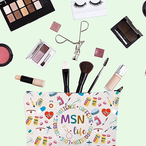 MSN Nurse Life Makeup Bag | Multi-Function Zipper Pouch for Graduation Gifts