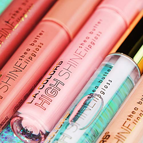 L.A. COLORS High Shine Shea Butter Lip Gloss Pack of 4 - 0.14 Oz Each