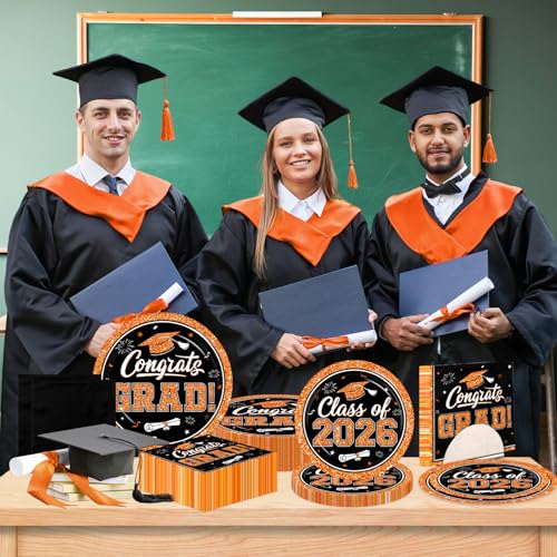 Class of 2026 Graduation Party Plates and Napkins Set for 50
