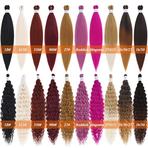 Ombre Pre-Stretched Curly Braiding Hair - 26 Inch Boho Curls (4 Packs)