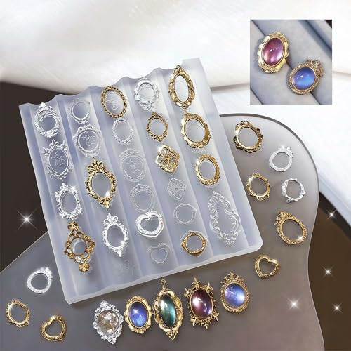 3D Silicone Nail Art Frame Molds for Gel & Resin Crafts