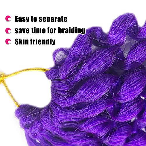 24 Inch Purple Passion Twist Hair - 2 Packs Water Wave Crochet Extensions