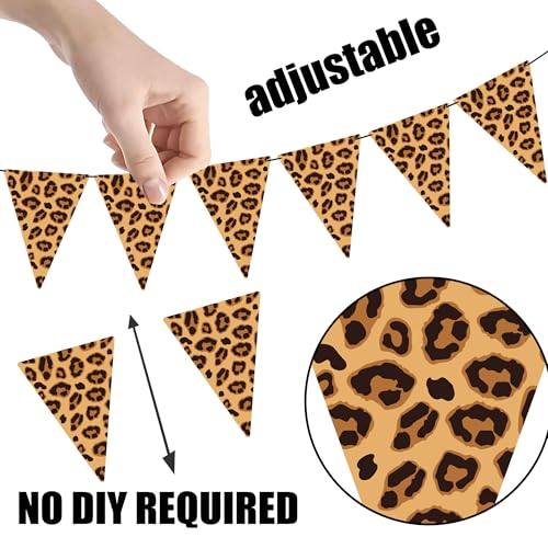 Cheetah Print Pennant Banners - 3PCS Leopard Party Decorations