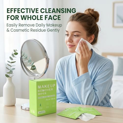 Coldcool Gentle Makeup Remover Wipes 30ct for Sensitive Skin, Waterproof & Travel-Friendly