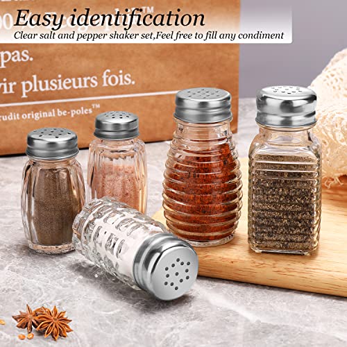 DWTS Farmhouse Glass Salt and Pepper Shaker Set - Easy to Fill & Clean