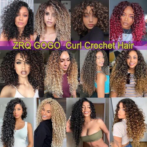 ZRQ 8 Packs GoGo Curl Crochet Hair T27 10 Inch Short Curly Water Wave Synthetic Extensions
