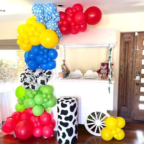 Cow Print Balloons Set - Sky Blue Cloud Design, 60pcs