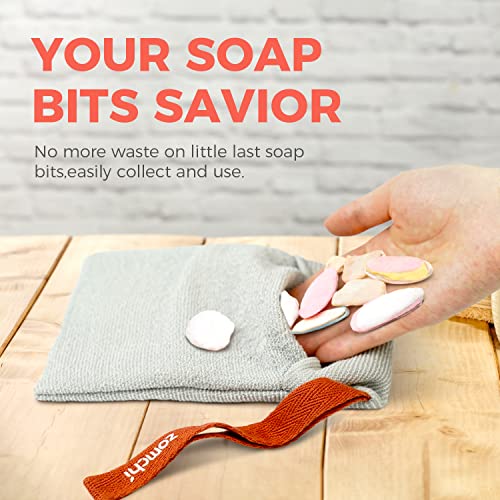 ZOMCHI Exfoliating Soap Bag Set - 2 Pack with Dual Textures