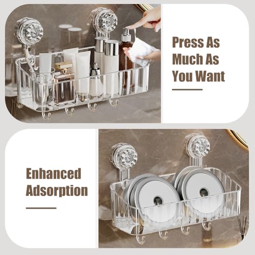 Acrylic Shower Caddy with Suction Cups - 2 Pcs No Drill Shelves