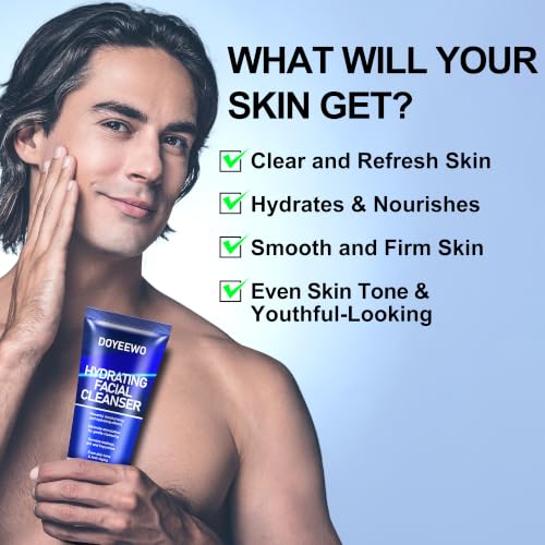 DOYEEWO Full Size Men’s Skin Care Kit 1.2 Fl Oz Pack of 5 - Hydrate, Firm, Wrinkle & Radiance