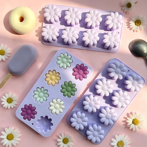 Daisy Flower Silicone Molds - 3 Pack for Baking & Crafts