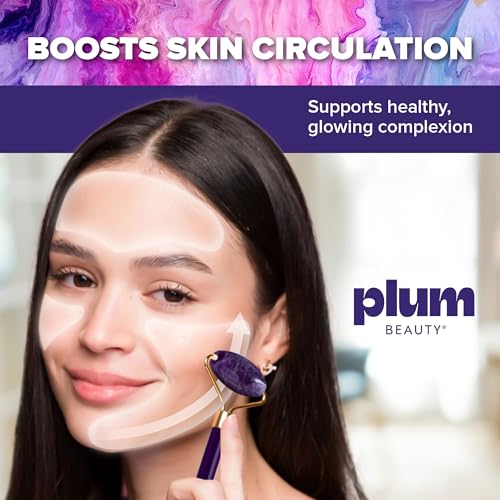 Amethyst Facial Roller by Plum Beauty - Reduces Puffiness & Dark Circles