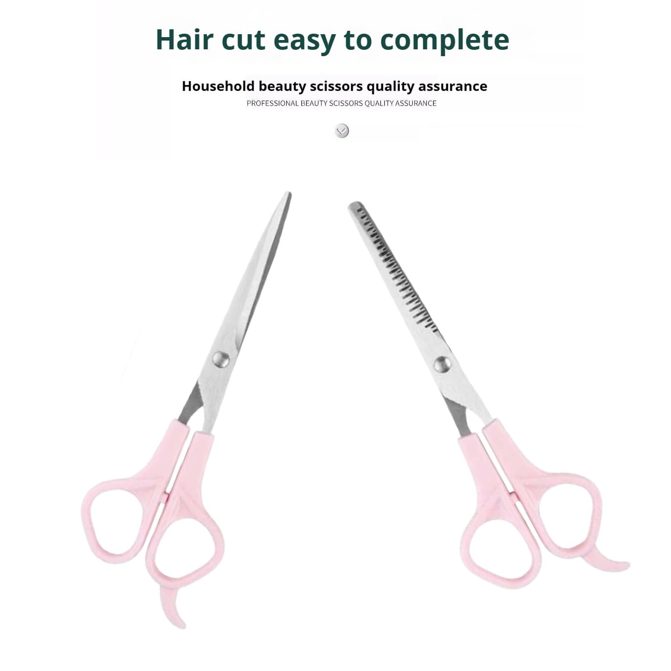 Pink Stainless Steel Hair Cutting Shears Set - 6.7inch Shear, Thinning Scissor, Comb - Barber Kit for Women/Men/Kids