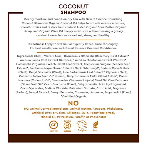 Desert Essence Coconut Shampoo for Dry Hair - 8 fl oz