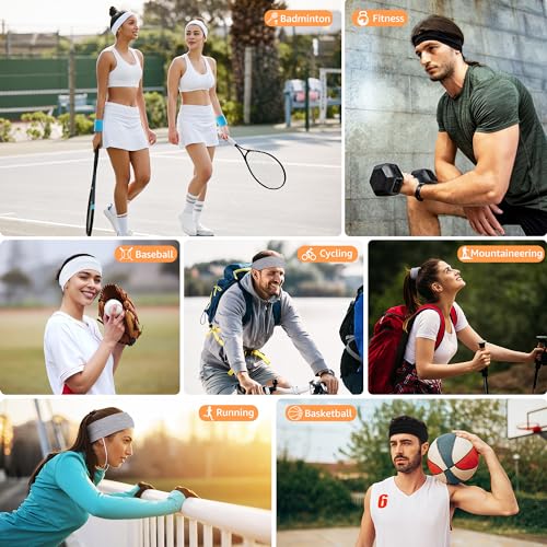 DiyJibb Women's Stretchy Non-Slip Headbands - 7 Pack for Yoga & Sports