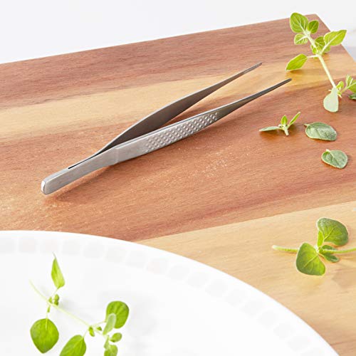 Mercer Culinary Stainless Steel Precision Chef Plating Tongs - 6.1 Inch