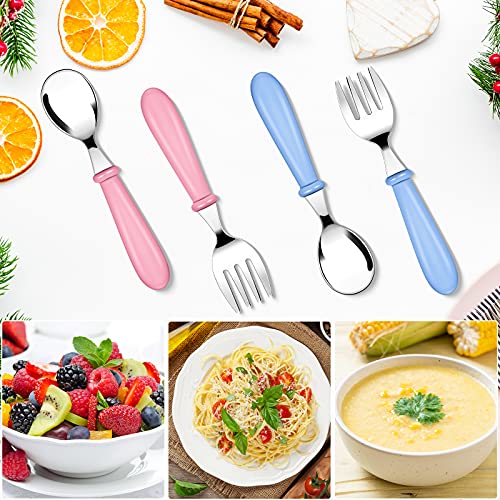 Honeydak 12-Piece Stainless Steel Toddler Utensil Set - Forks & Spoons