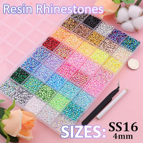 20,000pcs 4mm Resin Rhinestones Bedazzling Kit with B7000 Glue & Tools