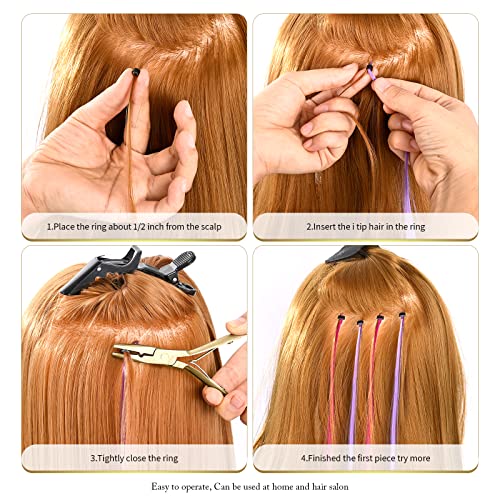 GlamorDove Hair Extension Tool Kit with Stainless Steel Pliers
