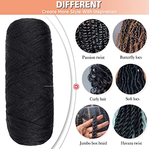Brazilian Wool Hair Extensions for Braids - 2 Pcs, Black