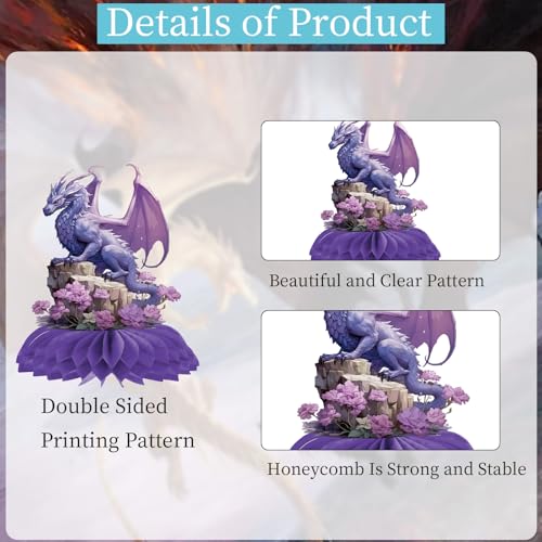 Dragon Honeycomb Centerpieces - 9 PCS Colorful Birthday Decorations