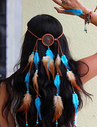 Bohemian Feather Headband with Beads - Jumwrit Women's Hair Accessory