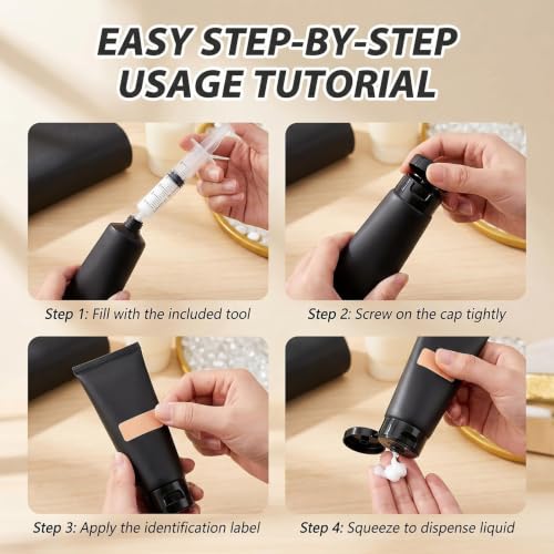 UPSTORE 150ml Travel Squeeze Tubes - 6 Pack Refillable Leakproof Containers