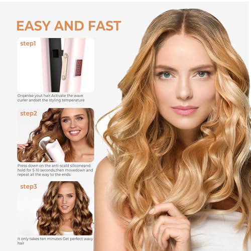 OKWRAP 1.25 Inch Waver Curling Iron - Ionic Ceramic Hair Crimper