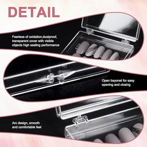 CloudTrip 15 Pcs Clear Acrylic Press-On Nail Packaging Boxes with Tabs