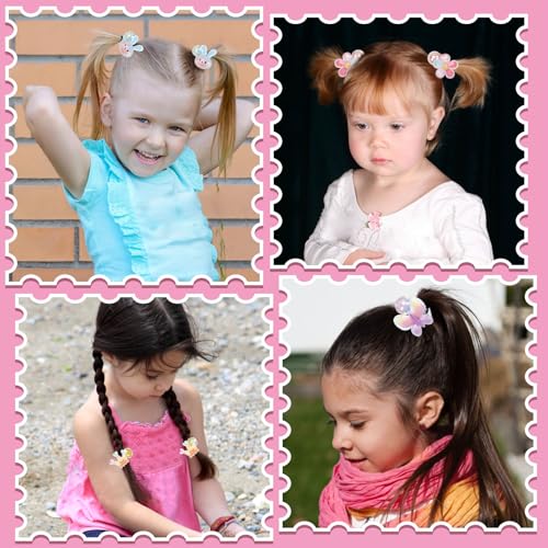 10PCS Colorful Bead Rubber Hair Ties for Girls & Toddlers - No Damage Ponytail Holders