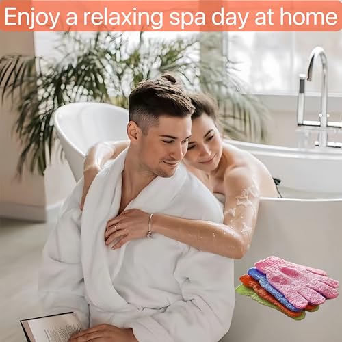 12 Pack Exfoliating Bath Gloves - Deep Scrub Shower Mitts